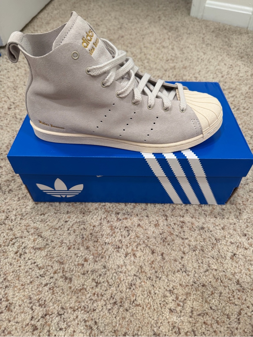 Wales Bonner x Adidas Originals Superstar ‘Mist Stone’ High-Tops JQ7633 W7/M6